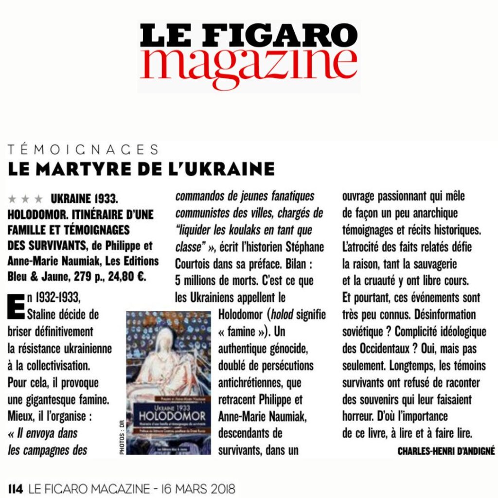 Le Figaro Magazine Le Martyre De Lukraine Les Ditions Bleu Et